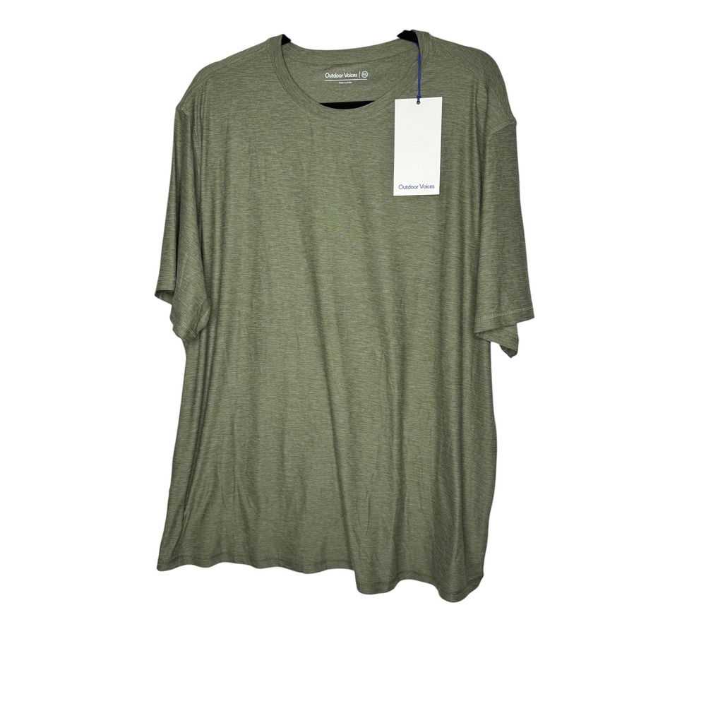 Outdoor Voices CloudKnit Tee Deep Lichen‎ Green Heather XXL OV61101 NWT